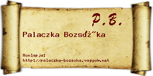 Palaczka Bozsóka névjegykártya